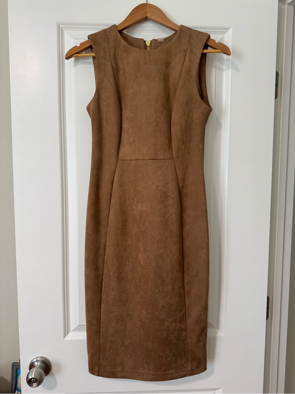 Calvin Klein Brown Faux Suede Sheath Dress